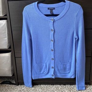 Chase Bank blue cardigan sweater